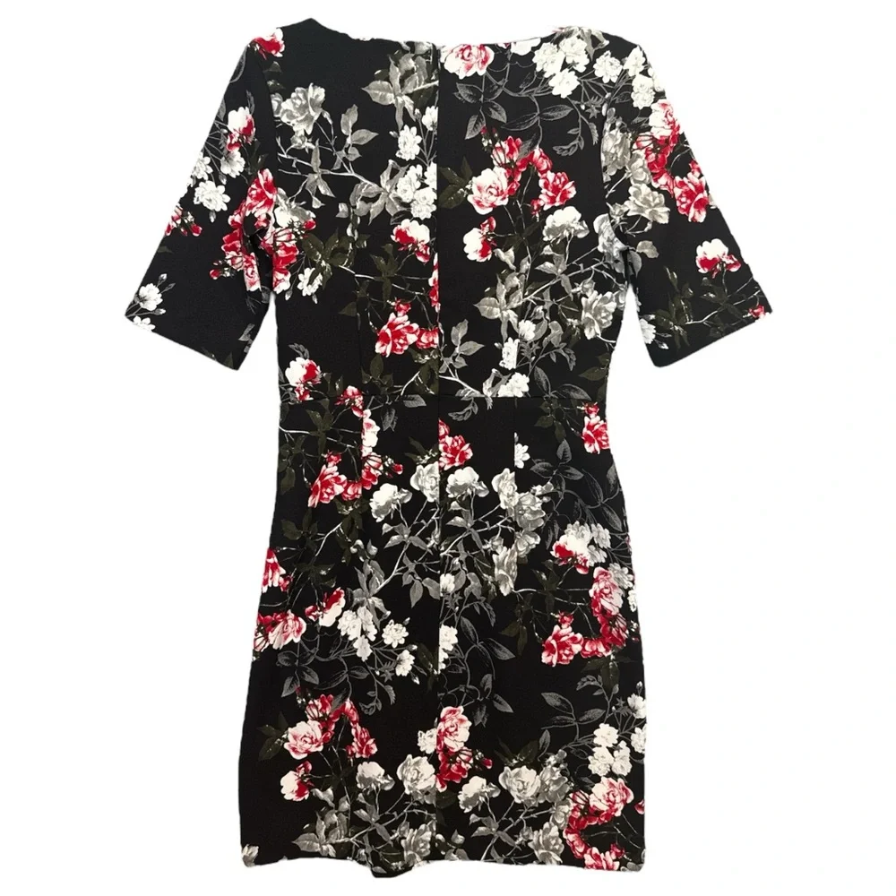 Banana Republic Women’s Floral Print 3/4 Sleeve Pleat Waist Sheath Dress, Size 4 - Picture 7 of 13